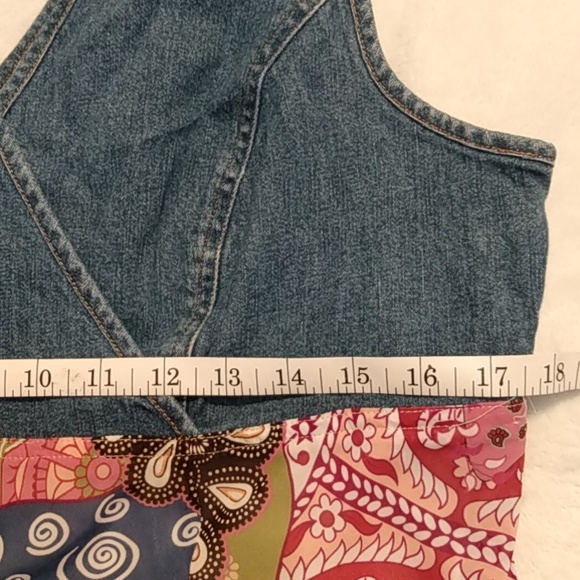 Women's denim top with sheer bottom - Picture 4 of 6